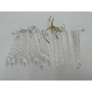 Lot Of 23 Vintage Christmas Icicle Ornaments Spiral Twisted Art Glass  5 1/2”